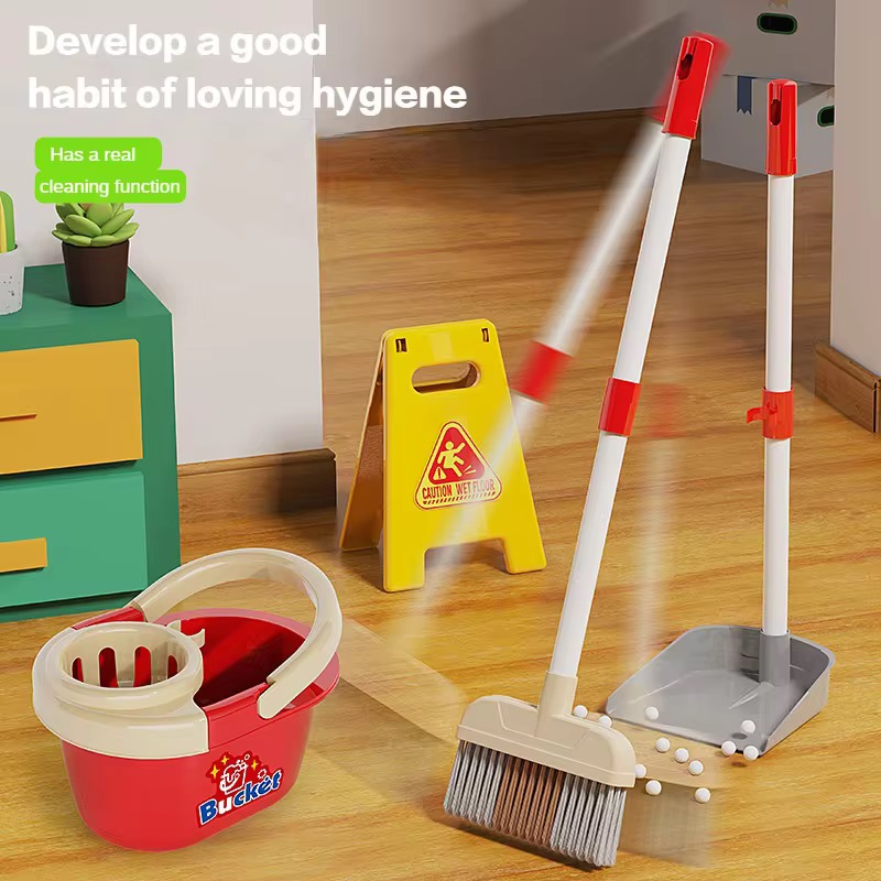 Kids Outdoor Broom - ألعاب تمثيلية للأطفال، أدوات تنظيف محاكاة،
