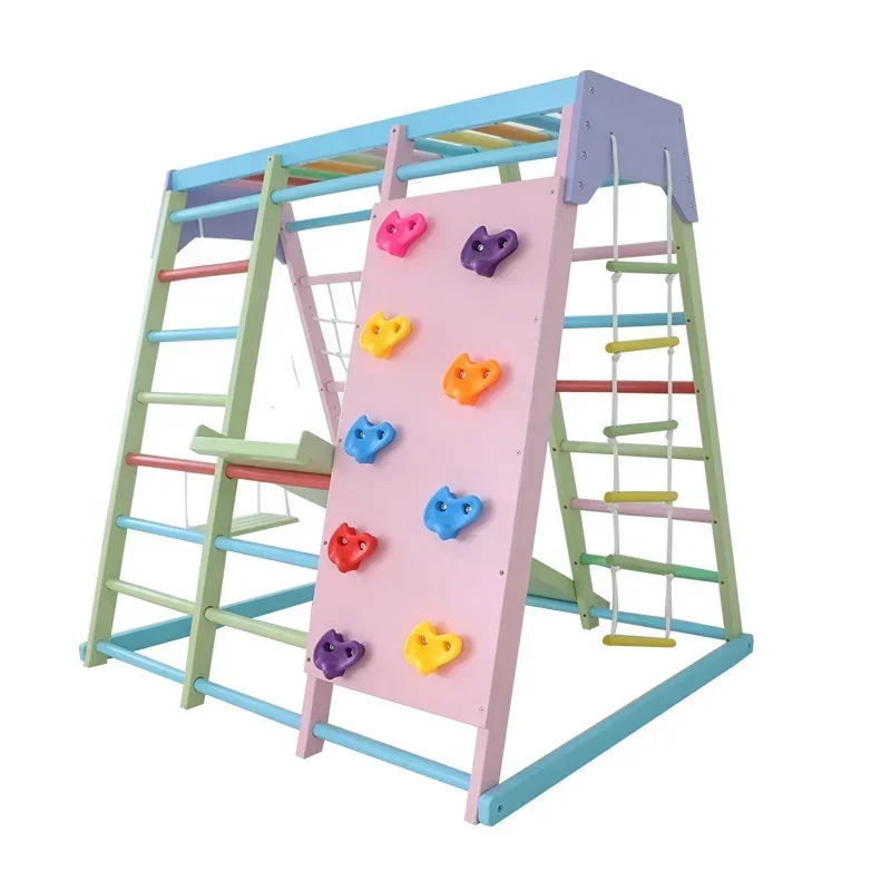Kids Outdoor Climbing Frame - مجموعة ألعاب تسلق خشبية للأطفال للاستخدام
