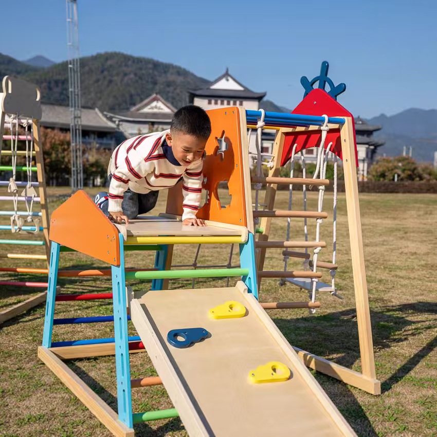 إطار تسلق خشبي كبير ومتين، للا - مراجعة Kids Outdoor Climbing Frame وسعره