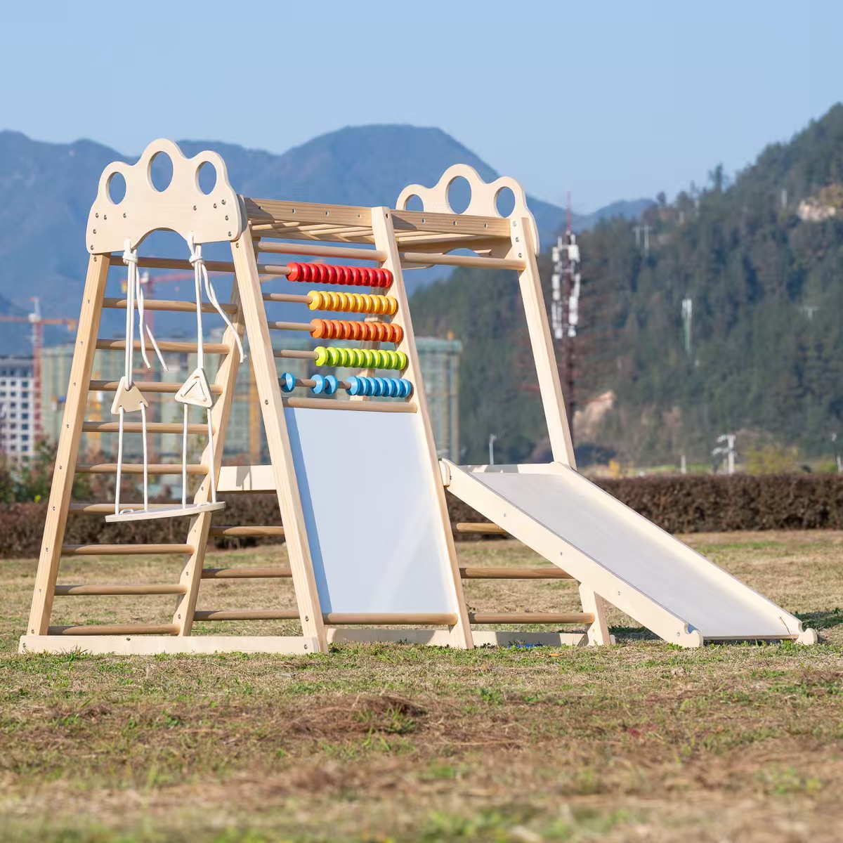 إطار تسلق خشبي كبير ومتين، للا - مراجعة Kids Outdoor Climbing Frame وسعره
